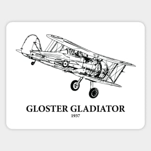 Gloster Gladiator WWII British Biplane Fighter Magnet